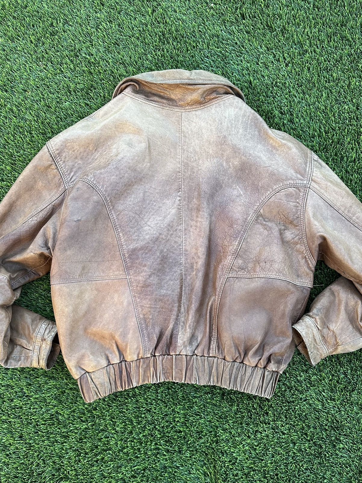Designer × Vintage Vintage brown leather bomber jacket Size US M / EU 48-50 / 2 - 5 Thumbnail