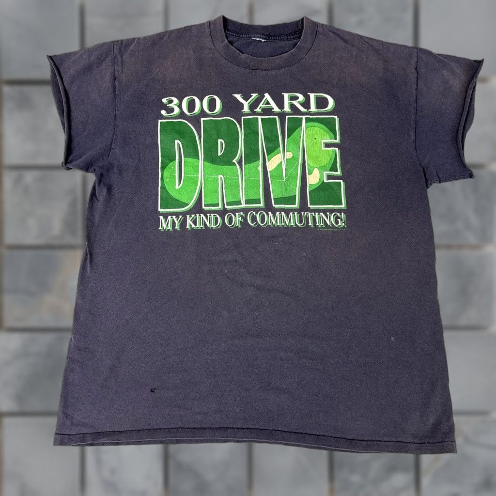 Vintage VINTAGE Golf T Shirt Adult Large Blue 90s Funny Humor 300 Yards Cutoff L Size US L / EU 52-54 / 3 - 1 Thumbnail
