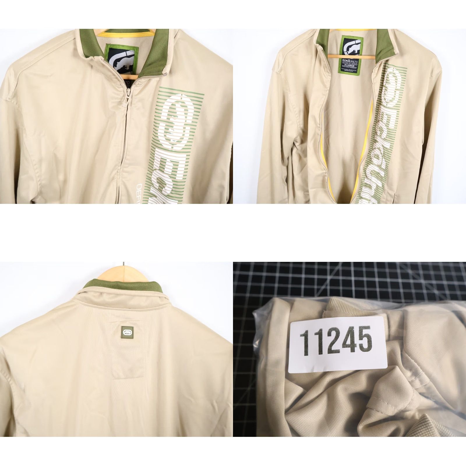 Ecko Unltd. VINTAGE Ecko Unltd. Track Jacket Mens XL Beige Full Zip 90s Hip Hop Retro Pockets Short Sleeve (Regular) Size L Size US L / EU 52-54 / 3 - 9 Thumbnail