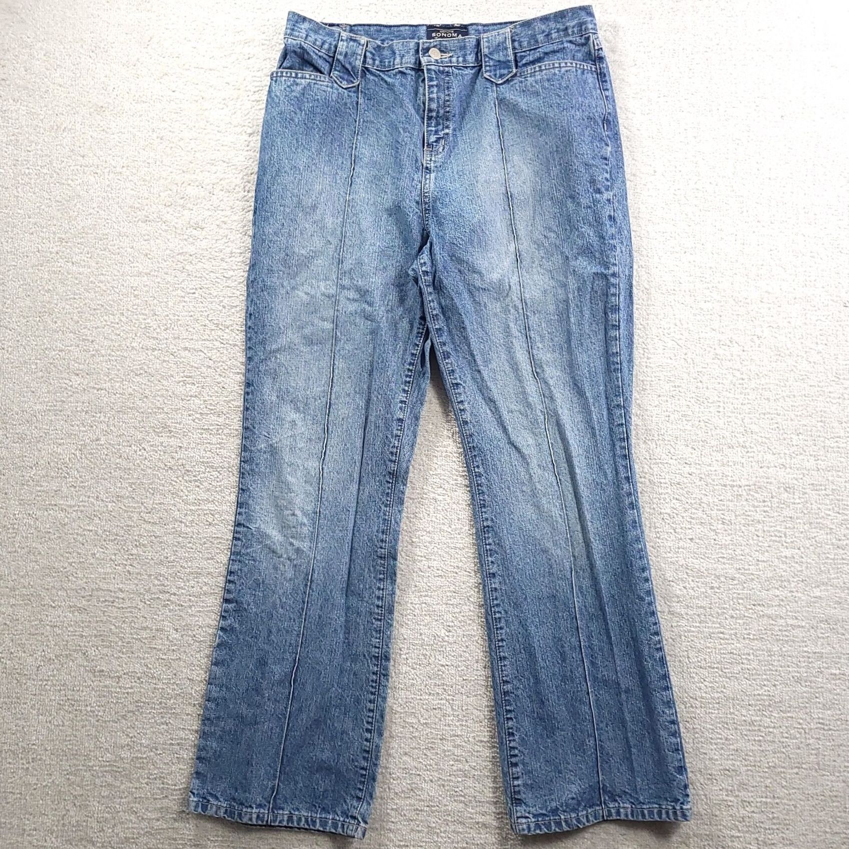 Vintage VINTAGE Sonoma Jeans Womens 14 Blue Denim Center Seam Bootcut High Rise Med Wash Mens? Size 36" / US 14 / IT 50 - 2 Thumbnail