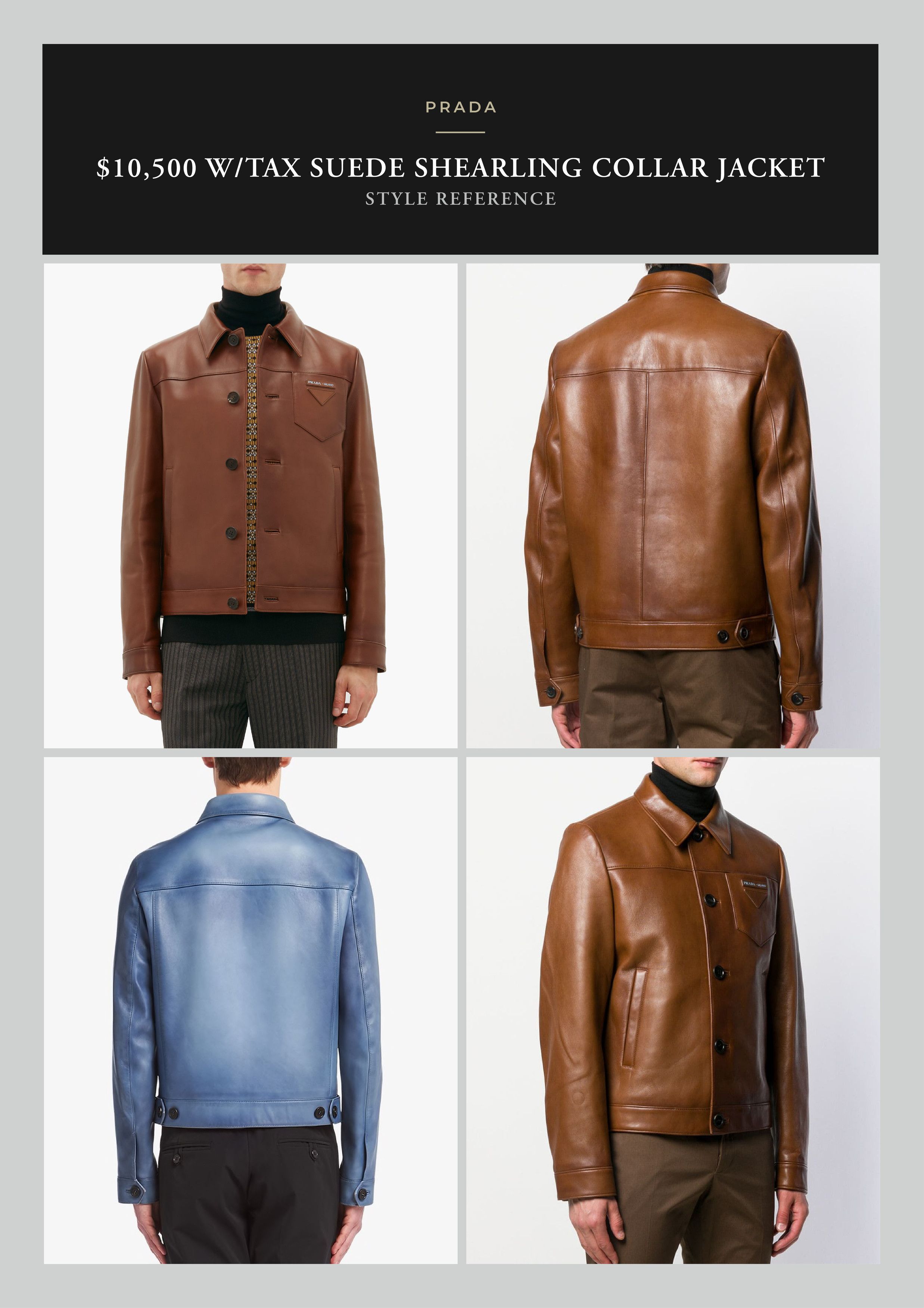 Prada Ultimate Rare $10,500 w/tax Shearling Collar Burnished Suede Size US L / EU 52-54 / 3 - 10 Thumbnail