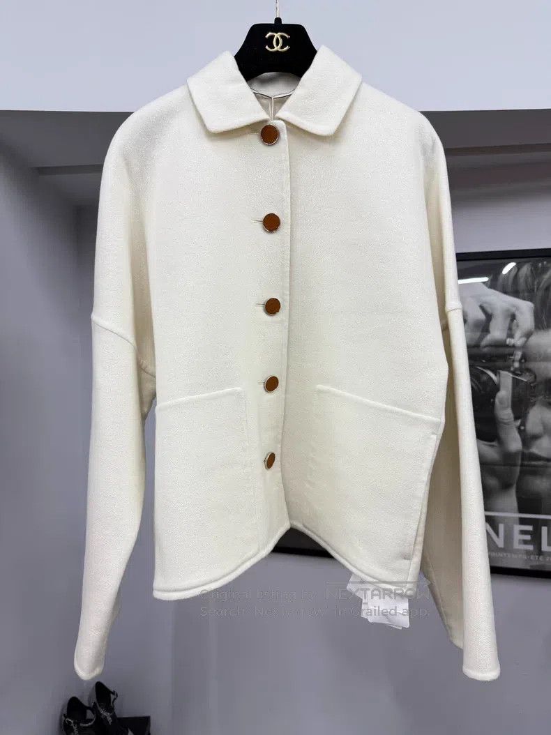Hermes Hermes White Cashmere Coat for Fall-Winter 2023 Size XS / US 0-2 / IT 36-38 - 1 Thumbnail