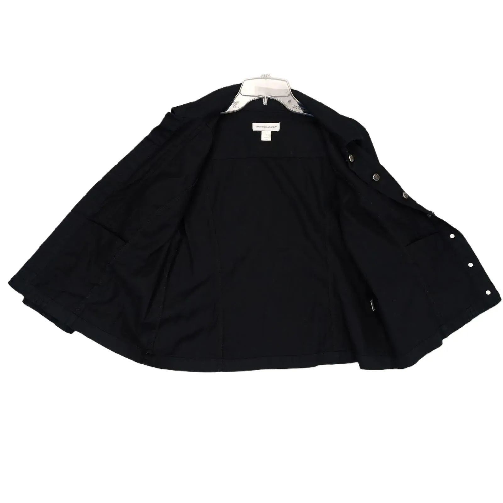 Other Christopher & Banks Women's S Pewter Button Black Shirt Size S / US 4 / IT 40 - 3 Thumbnail