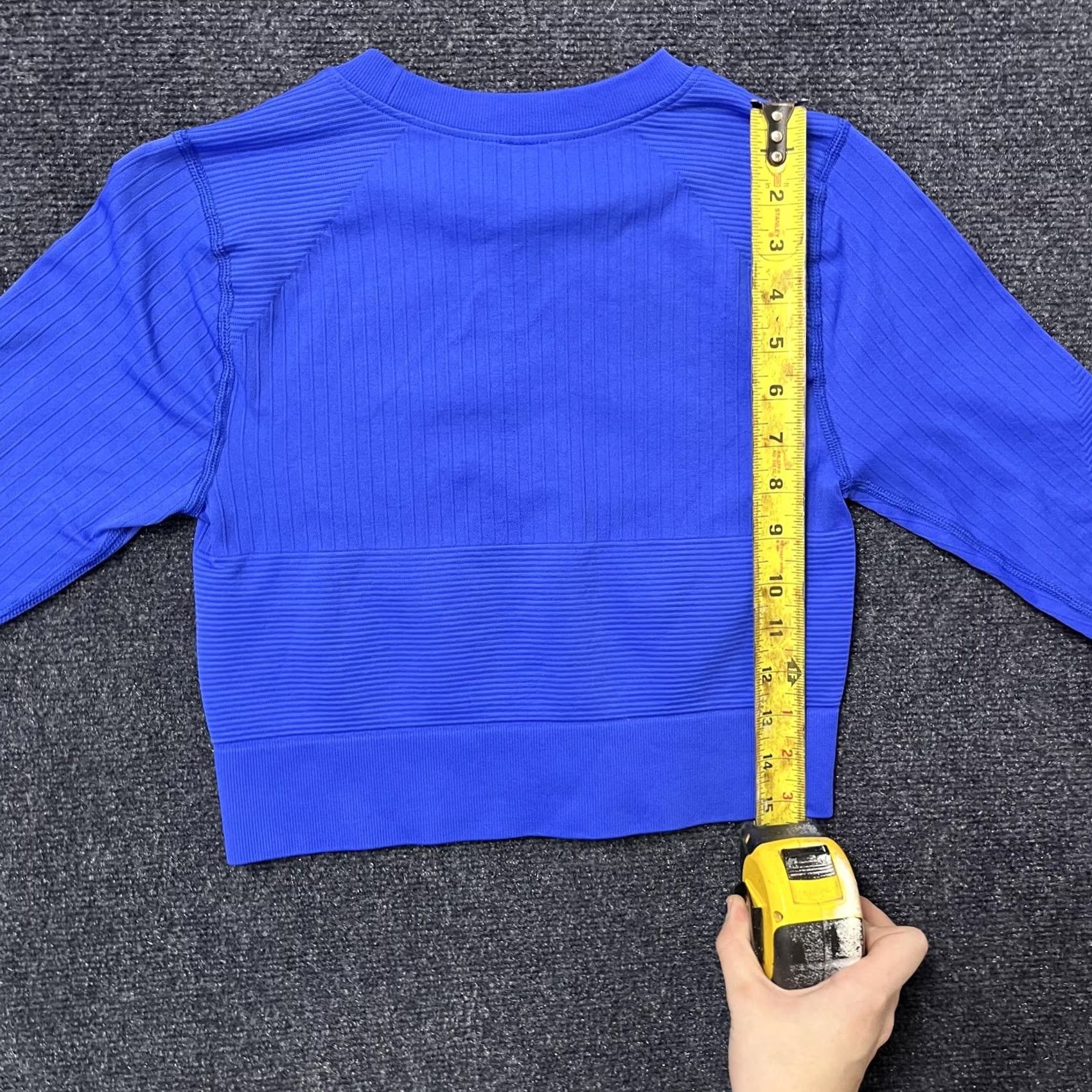 Vintage DSG Twitch + Allison Shirt Womens Small Blue Ribbed Cropped Long Sleeve Top Size S / US 4 / IT 40 - 5 Thumbnail
