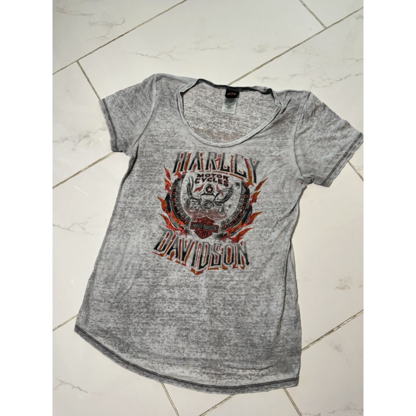 Harley Davidson Harley Davidson T-Shirt Women’s Gray Lightweight Graphic L Shirt Motorcycle Womens Size L / US 10 / IT 46 - 3 Thumbnail