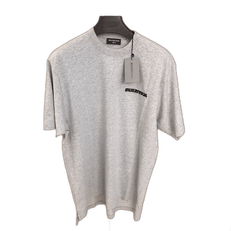 Balenciaga Balenciaga Gray Embroidered Logo Short Sleeve T-Shirt-yf Size US M / EU 48-50 / 2 - 1 Thumbnail