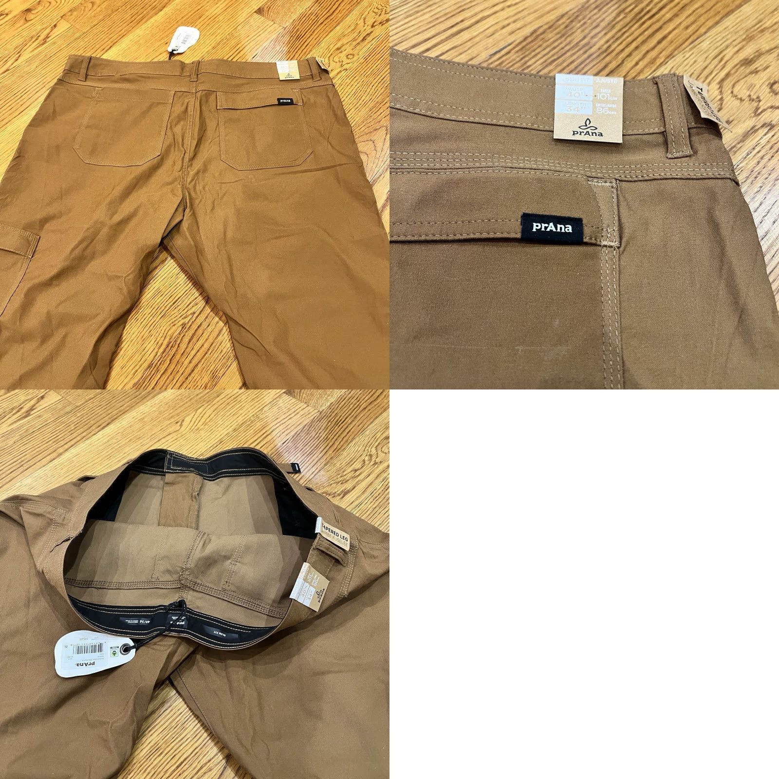 Prana VINTAGE PrAna Stretch Zion II Slim Fit Pants Mens 40x32 Sepia Brown Tapered Hiking Size US 40 / EU 56 - 10 Thumbnail