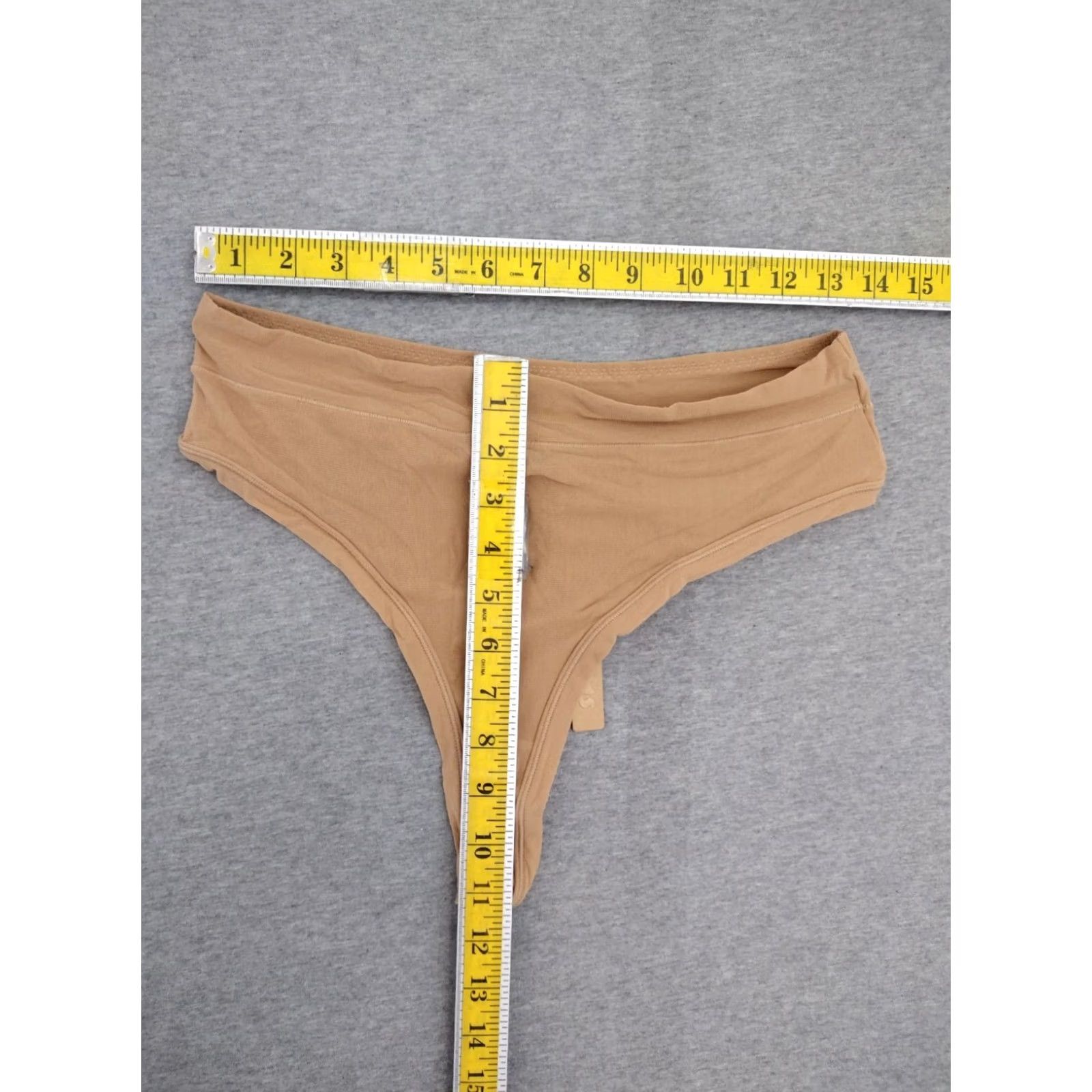 SKIMS SKIMS Panties Thong Ochre 2X Plus Size Womens Soft Comfortable Lightweight Stretch Opaque Solid Size 40" / US 18 - 4 Thumbnail