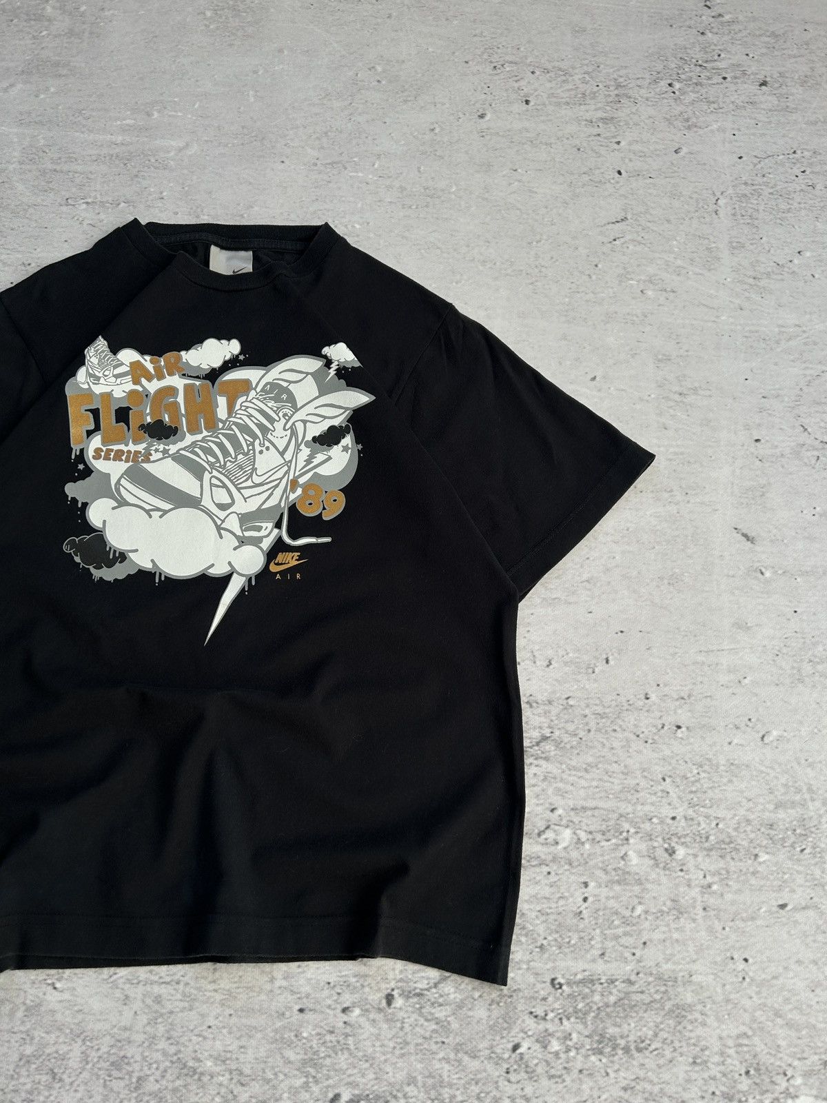 Nike × Vintage Vintage Nike Air Big Logo Black T-shirt 00s Size US S / EU 44-46 / 1 - 4 Thumbnail