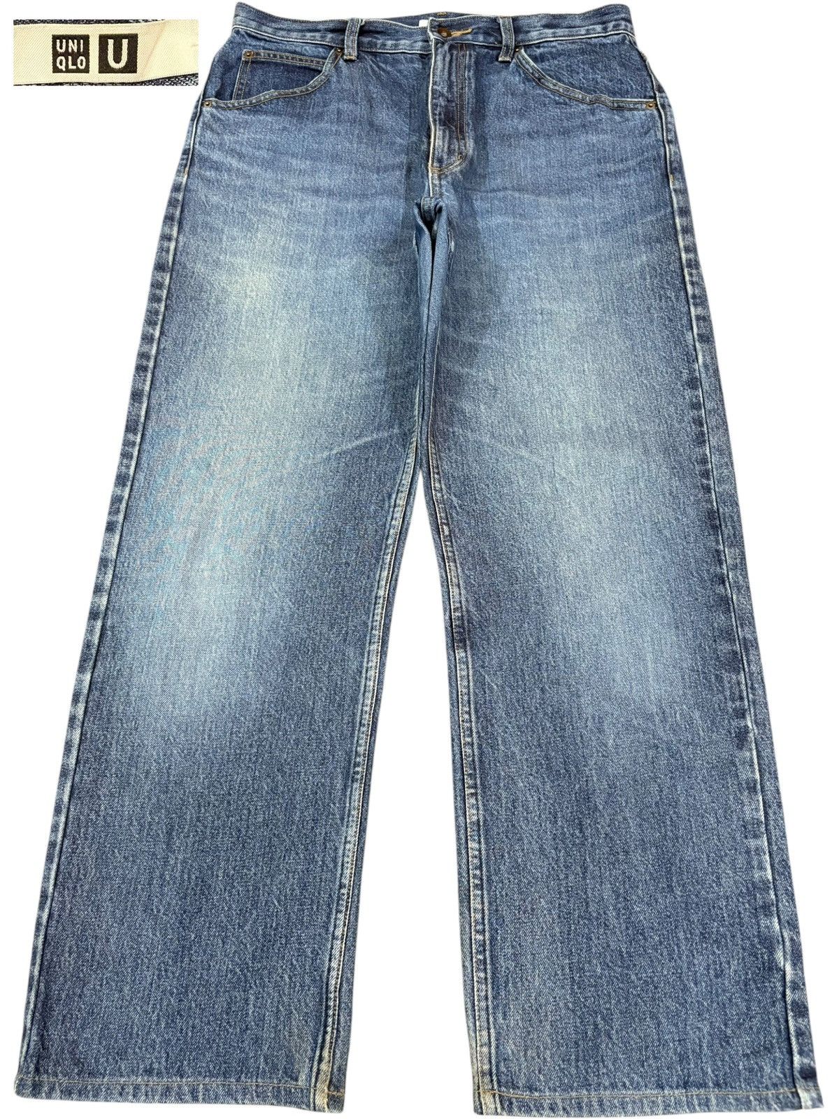 Uniqlo Vintage Uniqlo Christophe Lemaire Blue Wash Loose Baggy Jean Size US 32 / EU 48 - 1 Thumbnail