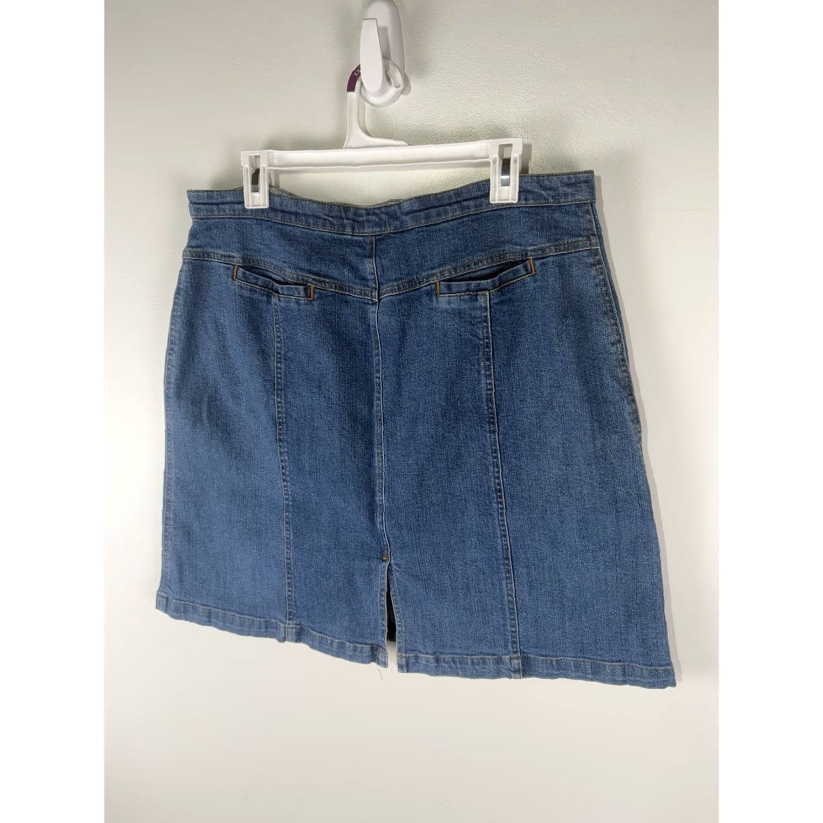 Denime Jones Sport A-Line Midi Denim Skirt Women's Size 14 Blue 90s Casual Size 36" / US 14 / IT 50 - 3 Thumbnail