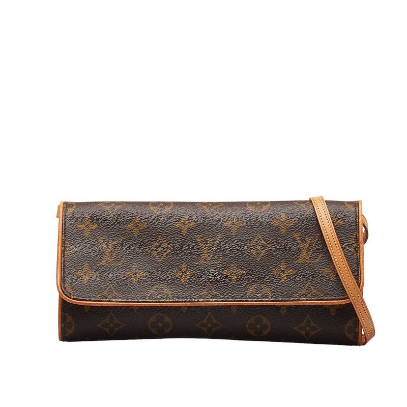 image of Louis Vuitton Monogram Pochette Twin Gm in Brown, Women's