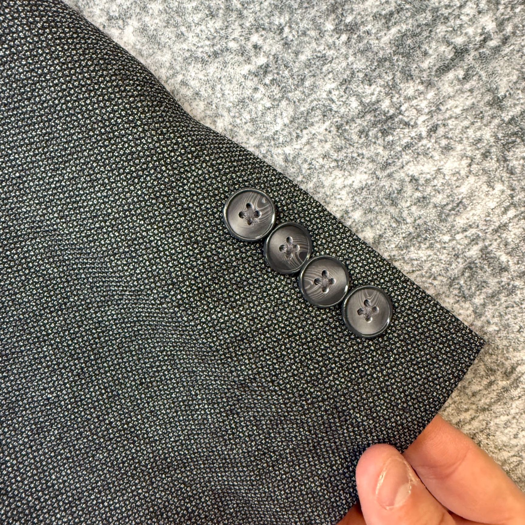 Vintage Oak Hill Blazer Jacket Mens 2XL Gray Solid Notch Lapel 2-Button Front Single-Breasted Lined Polyester Viscose 50/52PR Vintage: No Size 48R - 3 Thumbnail