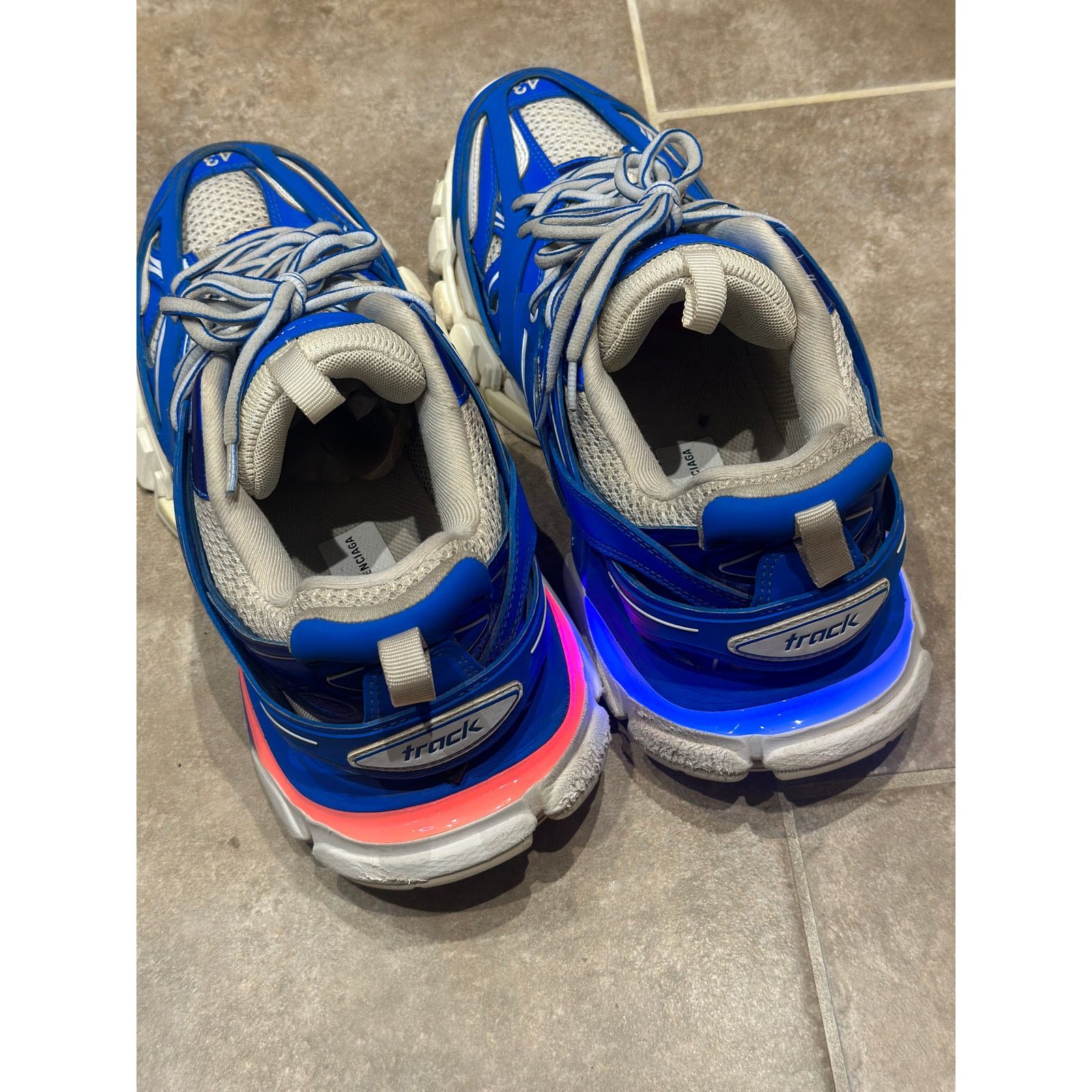 Balenciaga Size 10 - Balenciaga Track LED Sneakers Blue White Size US 10 / EU 43 - 5 Thumbnail