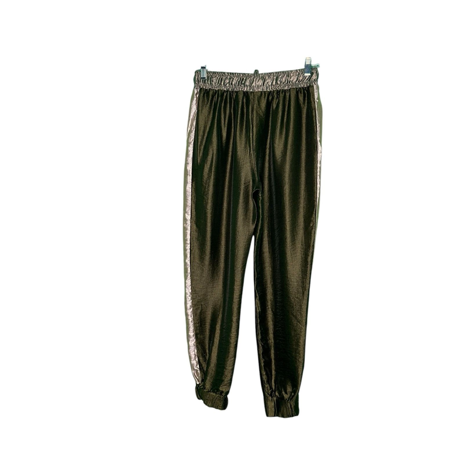 Zara Zara gold green satin effect pull on cuffed pants size Small Size 27" / US 4 / IT 40 - 7 Thumbnail