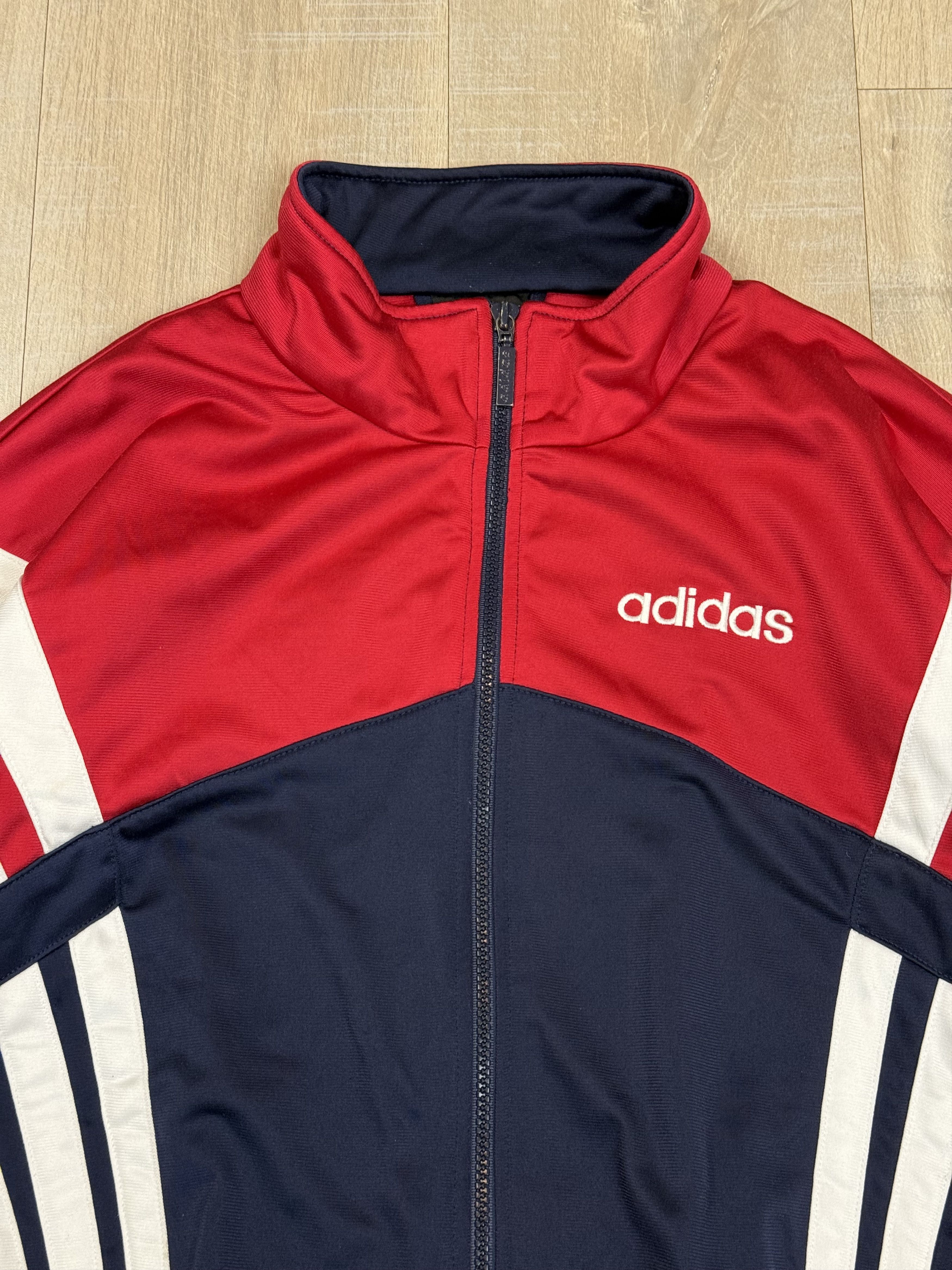 Adidas 90s Adidas Track Jacket Stripes Size L Size US L / EU 52-54 / 3 - 4 Thumbnail