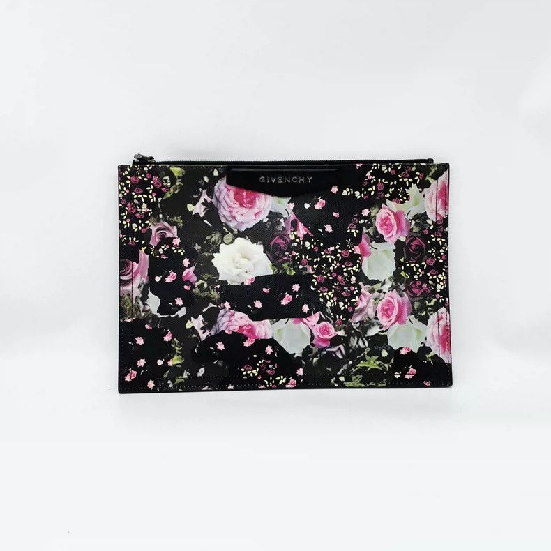 Givenchy Givenchy Roses graffiti black full leather envelope clutch Size ONE SIZE - 1 Thumbnail