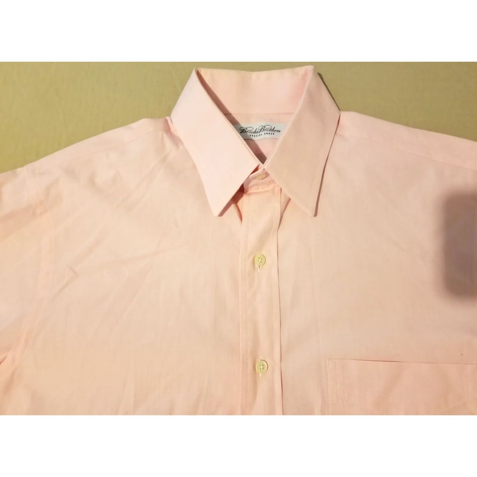 Brooks Brothers Mens Brooks Brothers Dress Shirt S Small Pink Button Cotton Size 36R - 2 Thumbnail