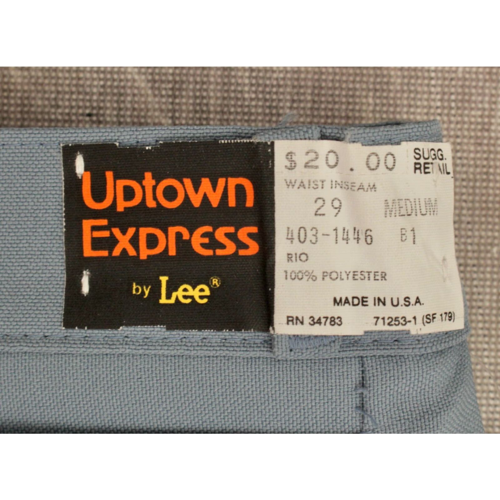 Lee VINTAGE Lee Polyester Pants 29x31 70s Disco NOS Blue Adults Mens Size US 29 - 6 Thumbnail