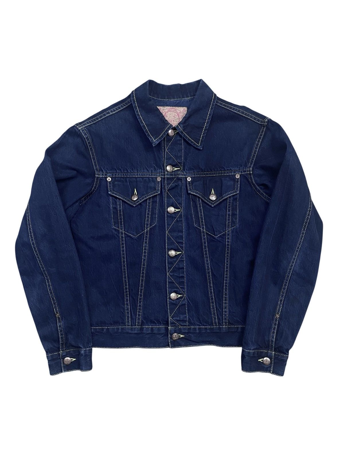 Evisu Evisu Maniacs Embroidered Logo Heritage Denim Jeans Jacket Size L / US 10 / IT 46 - 3 Thumbnail