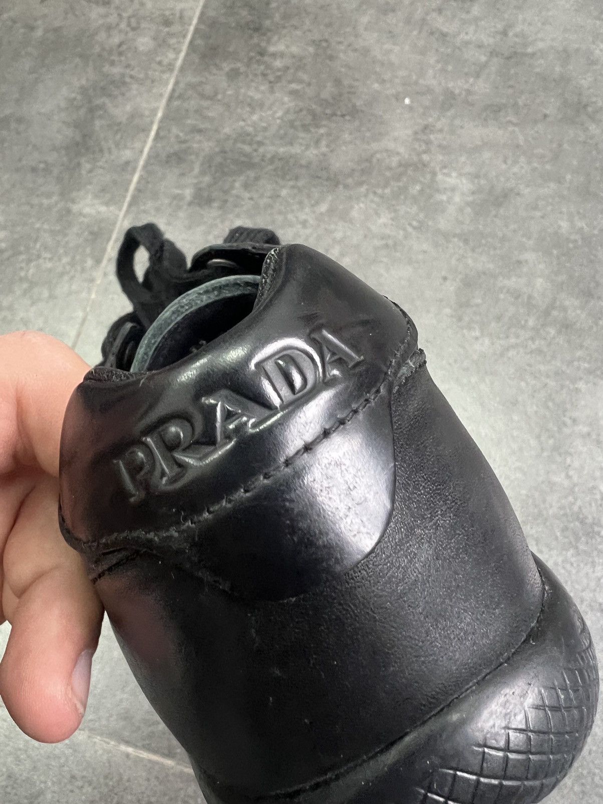 Prada × Vintage PRADA Low Top Sneakers 8US Black Leather American Cup style Size US 8 / EU 41 - 7 Thumbnail