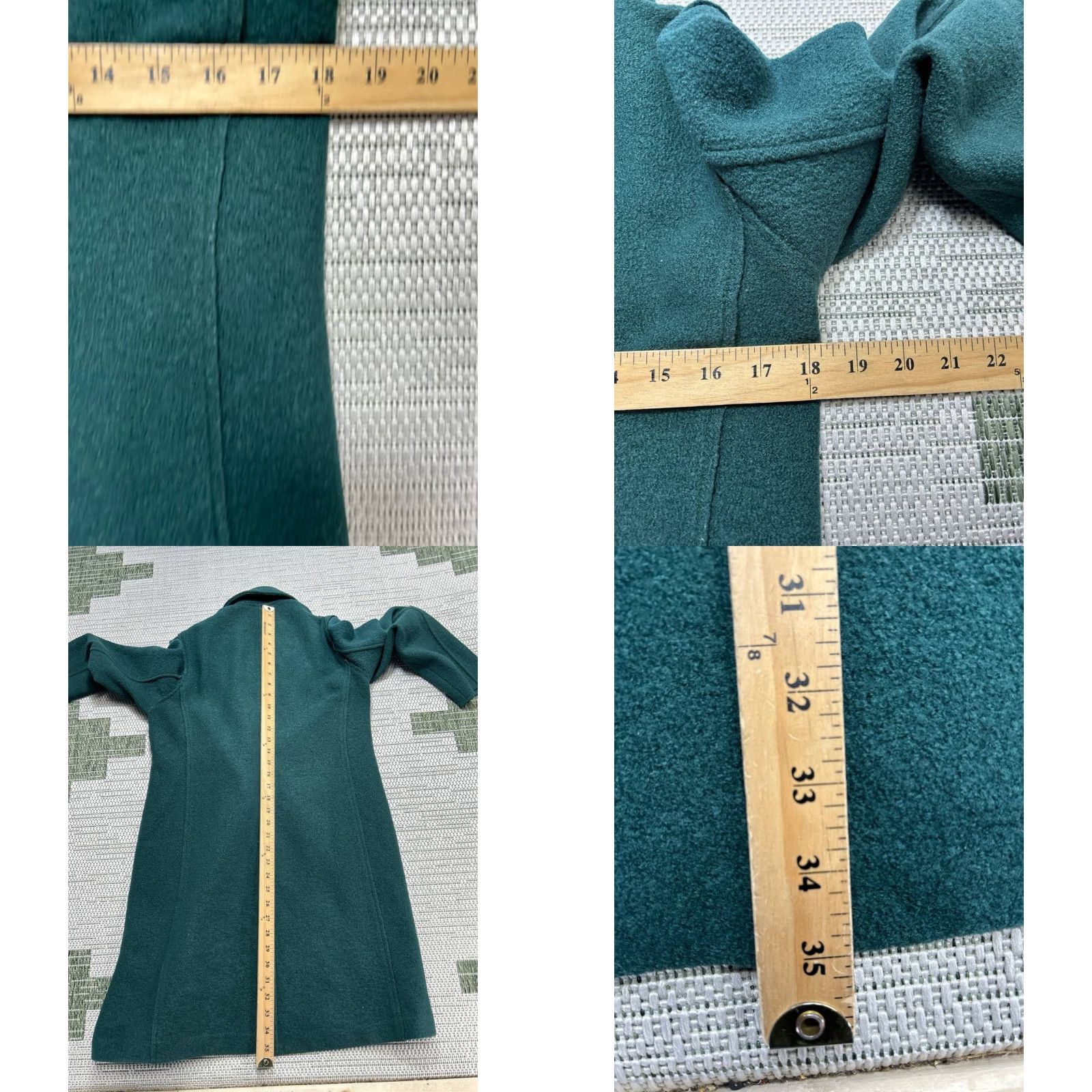 J.Crew J.CREW Overcoat Womens 2 Petite Green Wool Coat, Tweed, Button Closure, Long Sleeve, Dry Clean Only, Winter, Fall, Regular Fit, Green, Womens Size XS / US 0-2 / IT 36-38 - 8 Thumbnail