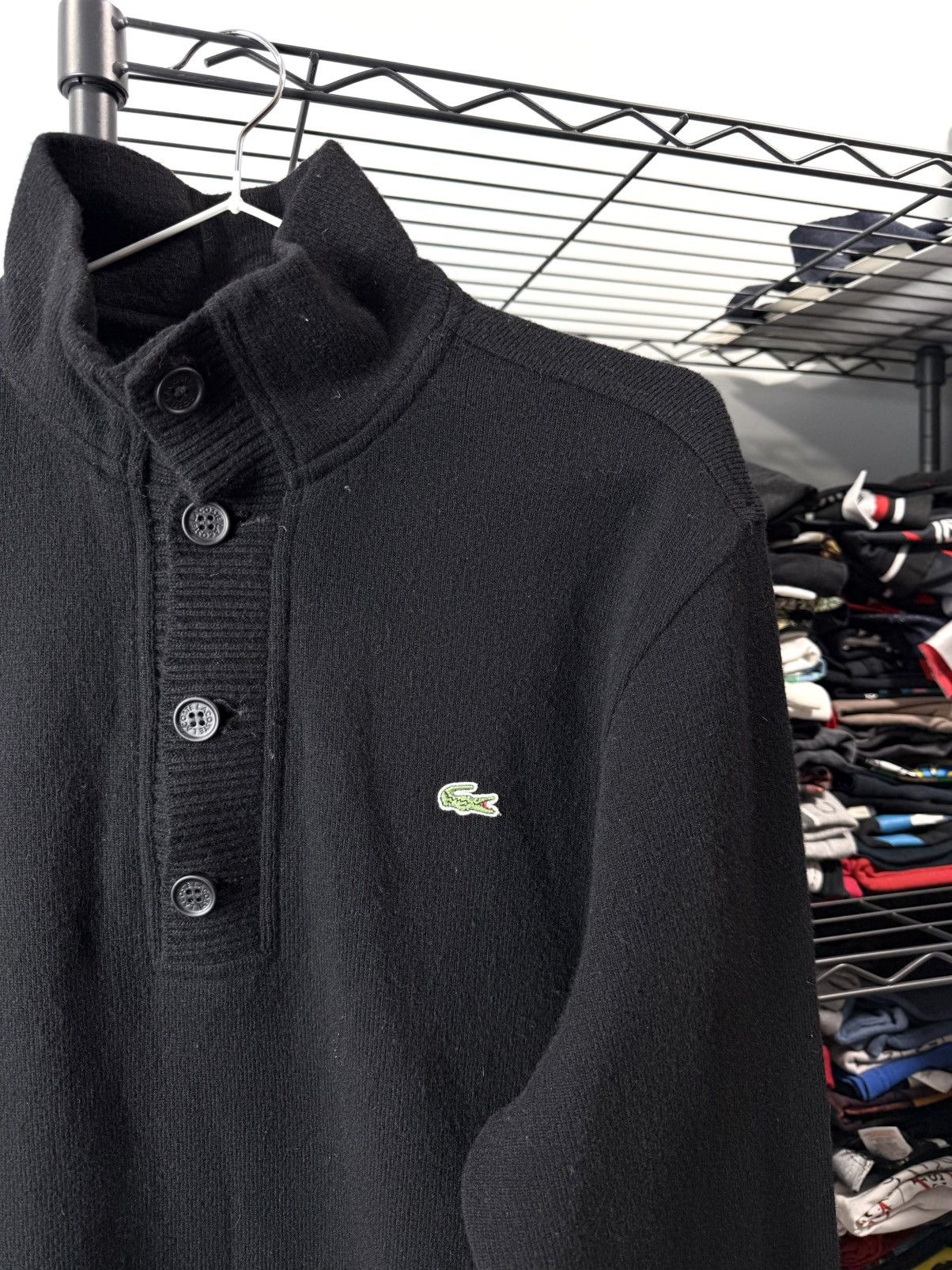 Lacoste Vintage Lacoste Cardigan Sweater Buttons Up Size US L / EU 52-54 / 3 - 2 Thumbnail