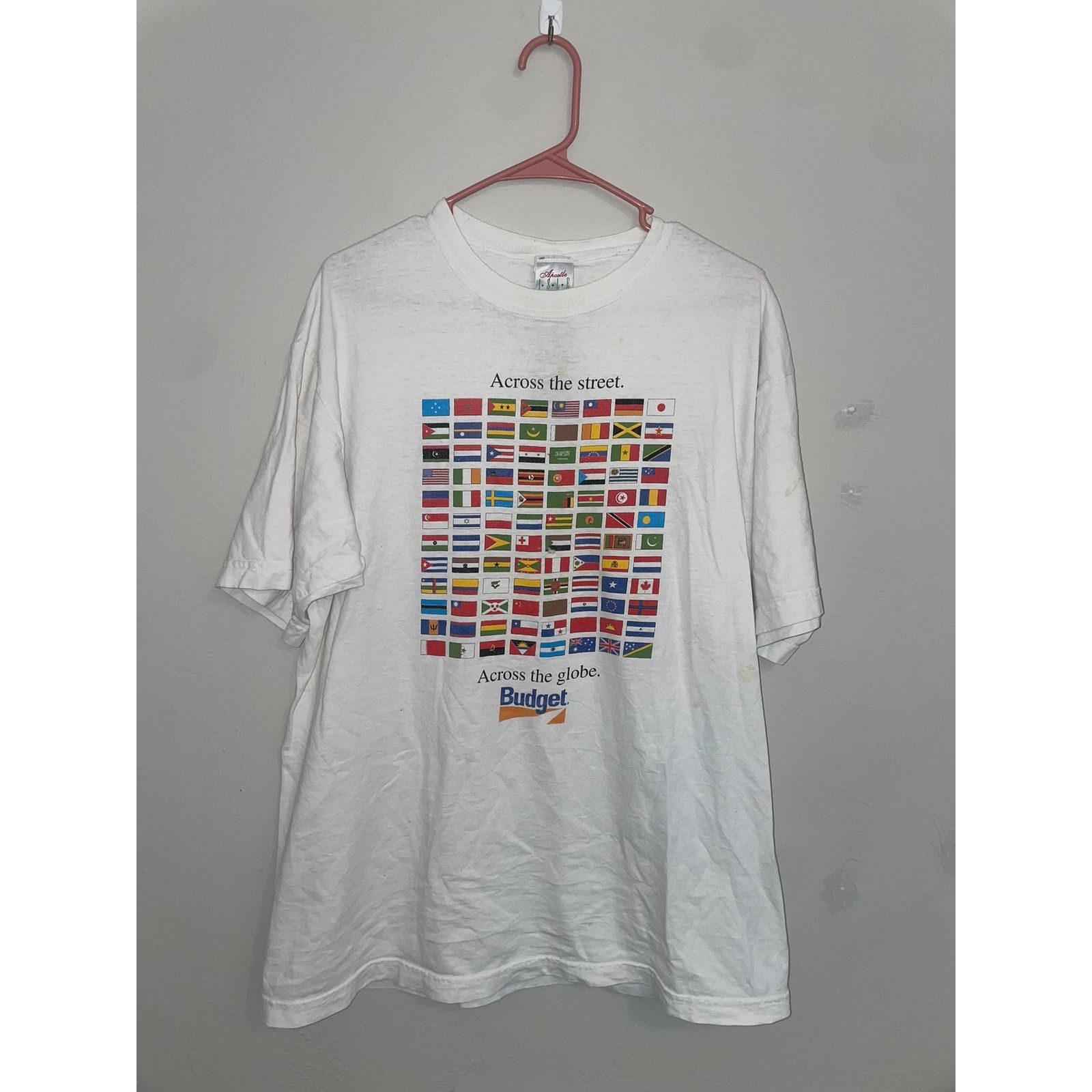 Vintage Vintage Flags Shirt Across The Street Globe Budget Tee XL Size US XL / EU 56 / 4 - 2 Thumbnail