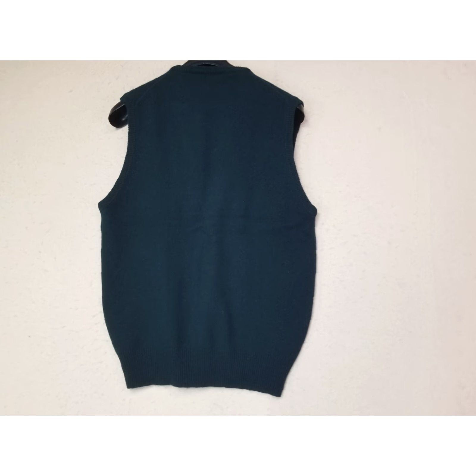 Nordstrom VINTAGE Nordstrom Sleeveless V-Neck Sweater Vest 100% Lambswool Forest Green M Green 1980s Mens Size US M / EU 48-50 / 2 - 2 Thumbnail
