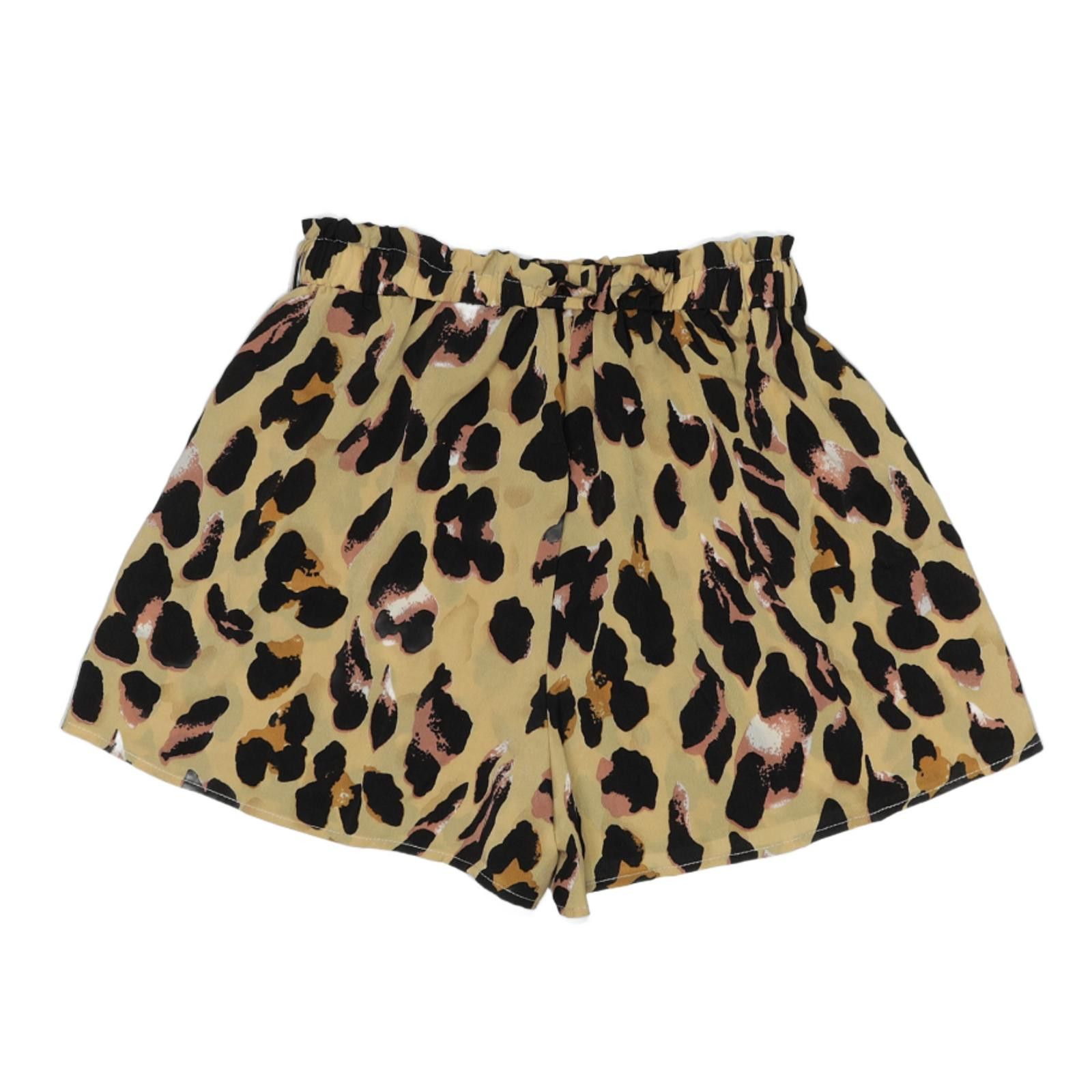Shein Shein Women's Tan Leopard Print Casual Shorts Size L Size 36" / US 14 / IT 50 - 1 Thumbnail