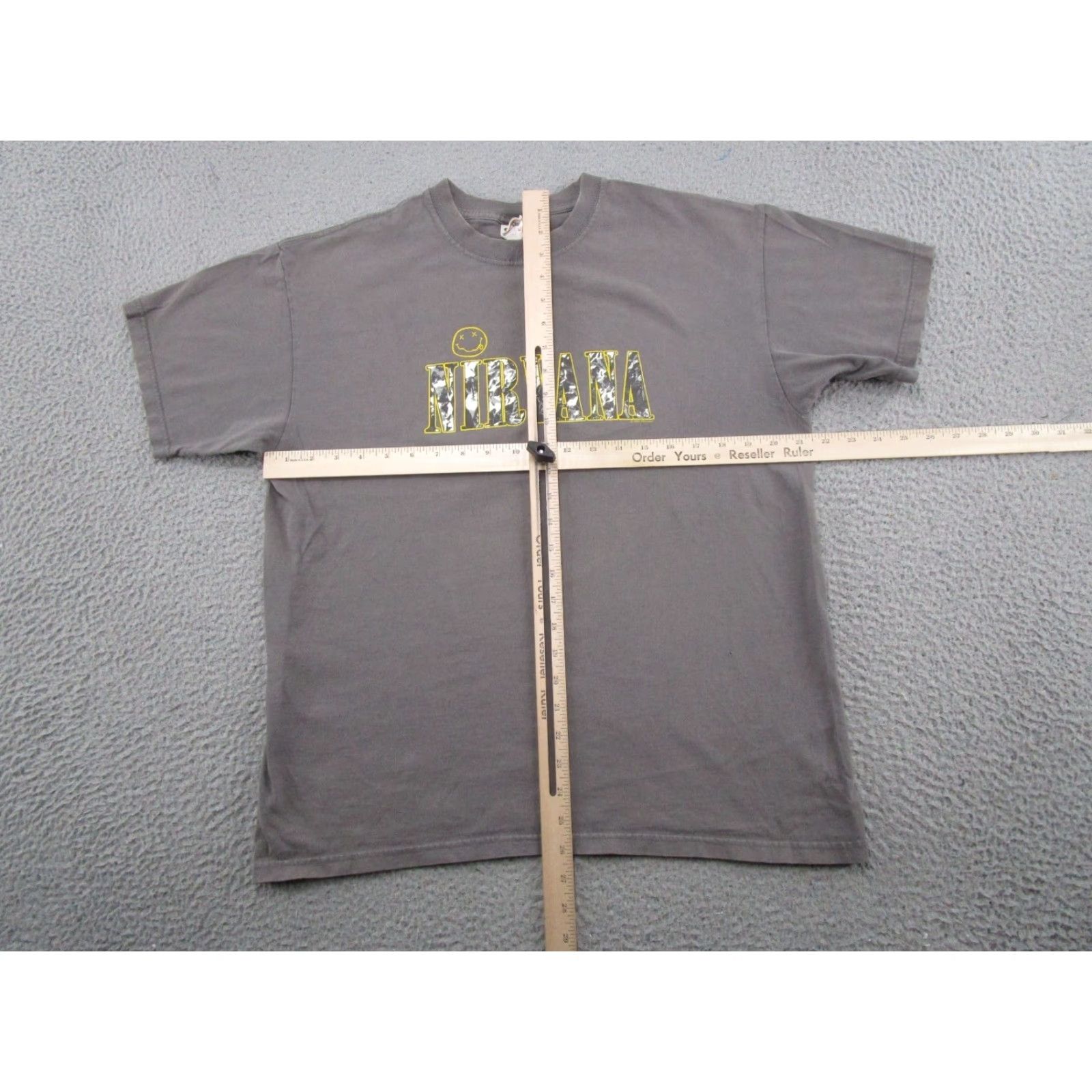 Anvil VINTAGE Nirvana Logo T-Shirt 1990s 1997 Size L Men Gray 90s Band Kurt Cobain T-Shirt Logo Graphic Print Short Sleeve Crew Neck Mens Size US L / EU 52-54 / 3 - 6 Thumbnail