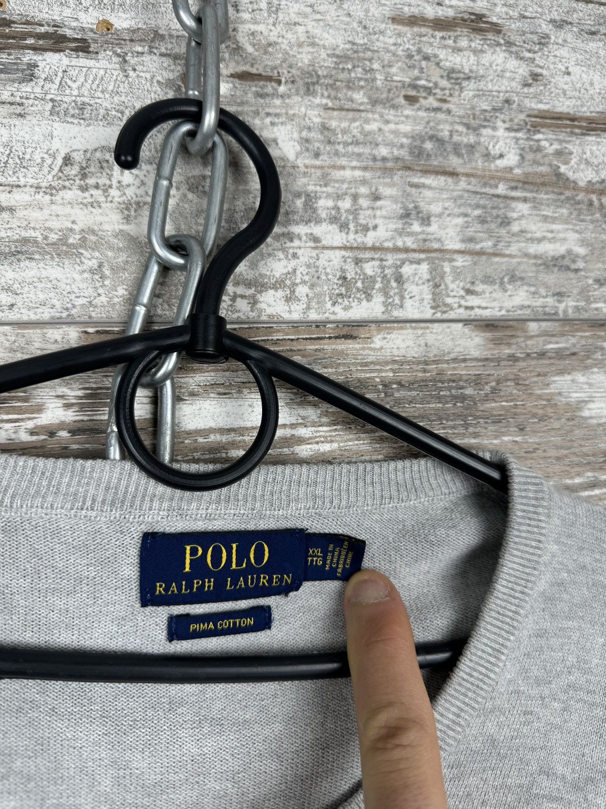 Polo Ralph Lauren × Vintage Mens Vintage Polo Ralph Lauren sweater grey luxury knitwear Size US XXL / EU 58 / 5 - 3 Thumbnail