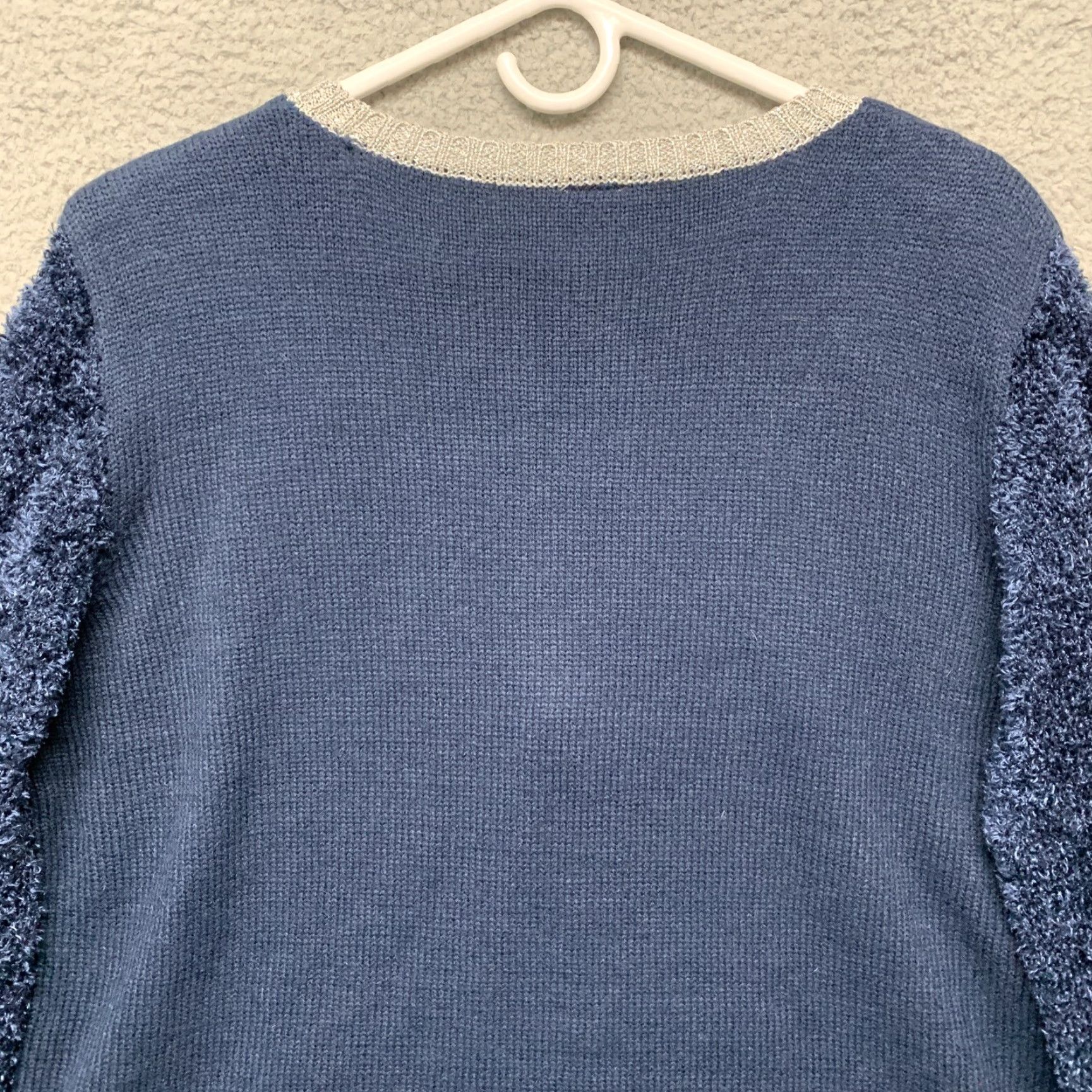 Vintage Holiday Time Women's Large Blue CHILL'N Embellished Warm Winter Sweater - Crew Neck, Long Sleeve, Knit, Pullover, 12-14, Regular, Vintage: No, Hoodie? Size L / US 10 / IT 46 - 5 Thumbnail