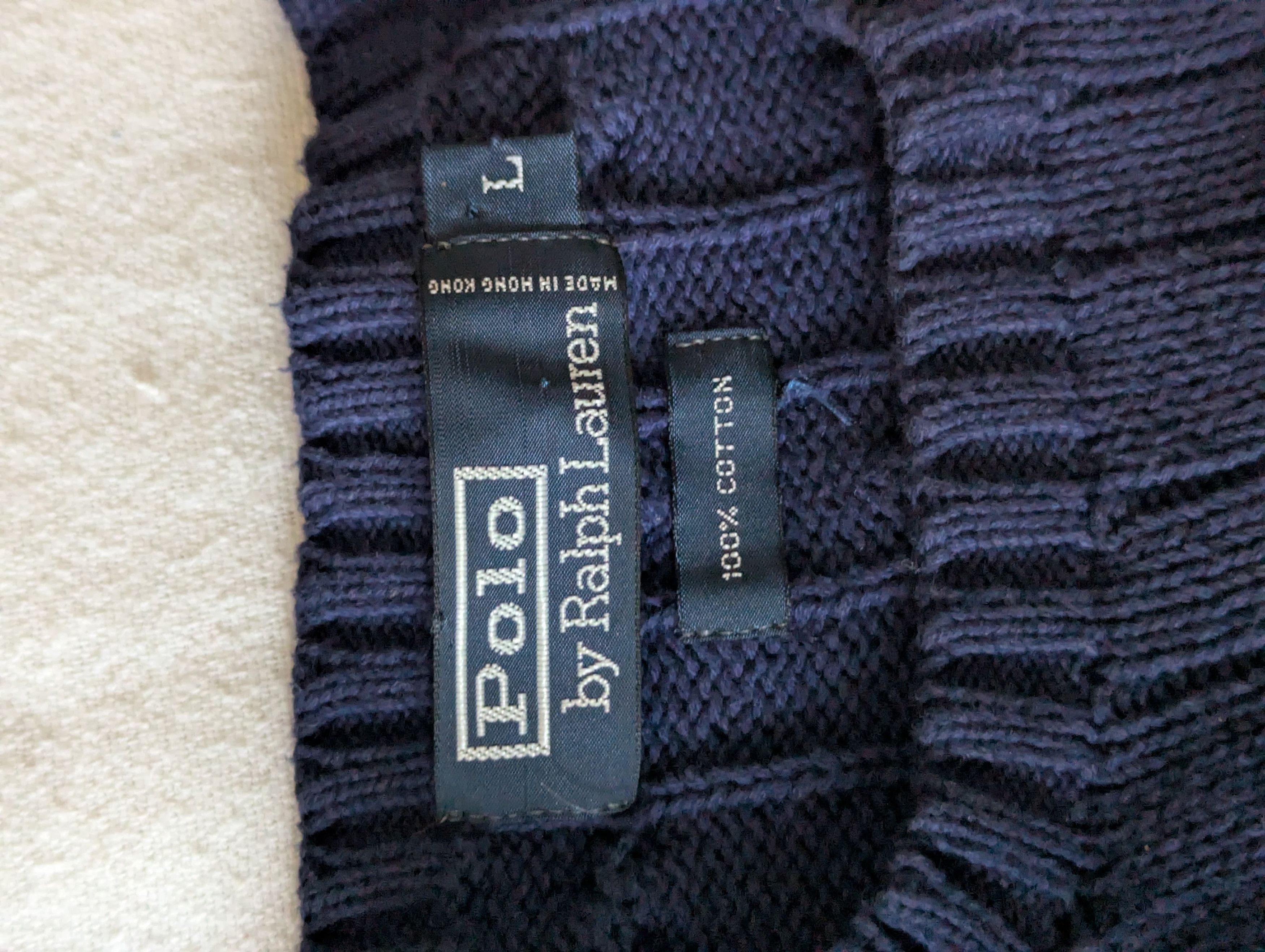 Polo Ralph Lauren Vintage Cotton Cable Knitted Sweater Size US L / EU 52-54 / 3 - 4 Thumbnail