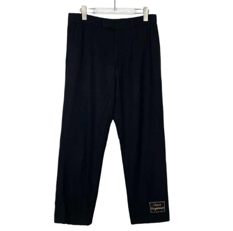 Gucci Gucci Logo letter patch black cotton-linen blend straight t Size US 32 / EU 48 - 1 Thumbnail