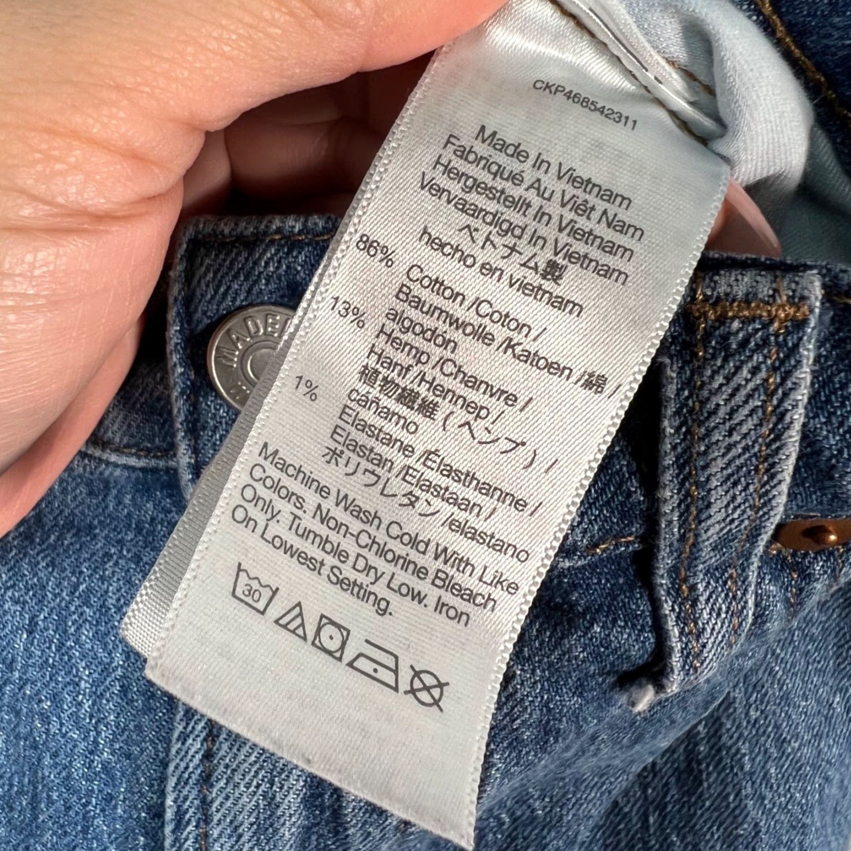 Madewell Madewell Womens Size 29 The Perfect Vintage Jean Blue Denim Frayed Hem Jeans 5-Pocket Design Regular Straight Size 29" - 5 Thumbnail