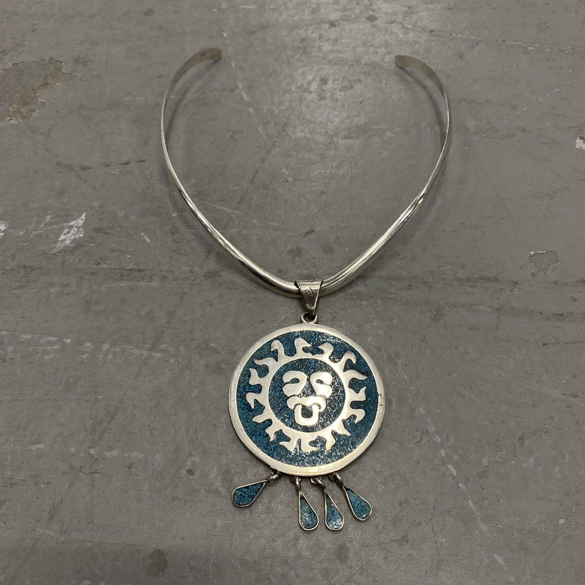 Kapital × Vintage Vintage 70s Navajo Sterling Turquoise Necklace KAPITAL STYLE Size ONE SIZE - 2 Thumbnail