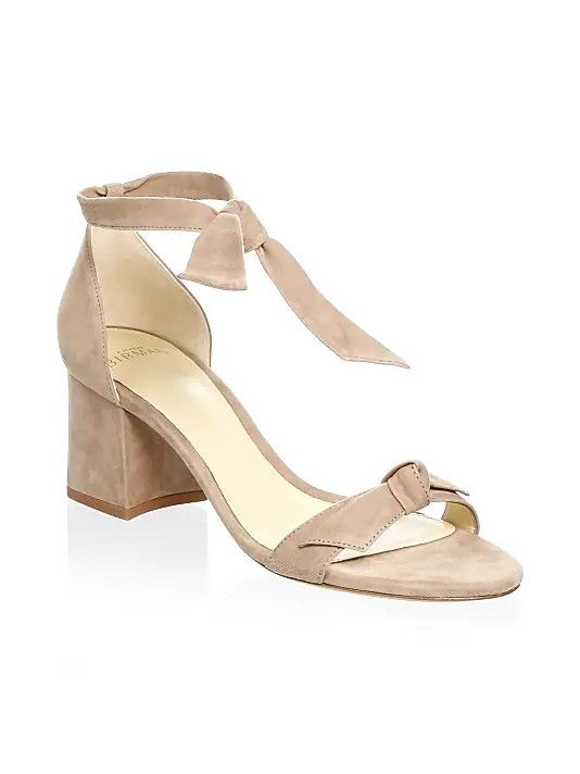 Alexandre Birman os11x1225 Clarita Bow Suede Sandals in Beige Size US 7 / IT 37 - 2 Thumbnail