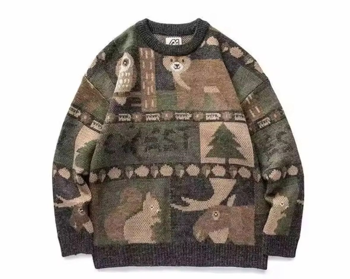 Other Streetwear Winter Squirrel Dear Sweater Jacquard Knitwear Size US M / EU 48-50 / 2 - 1 Thumbnail