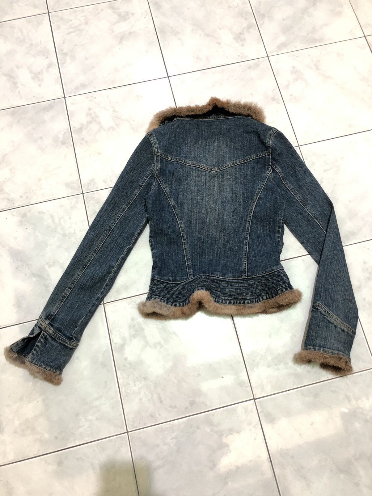 Vintage Encourager Japanese Brand Foxy Denim Jacket n Fur Rabbit Size S / US 4 / IT 40 - 12 Thumbnail