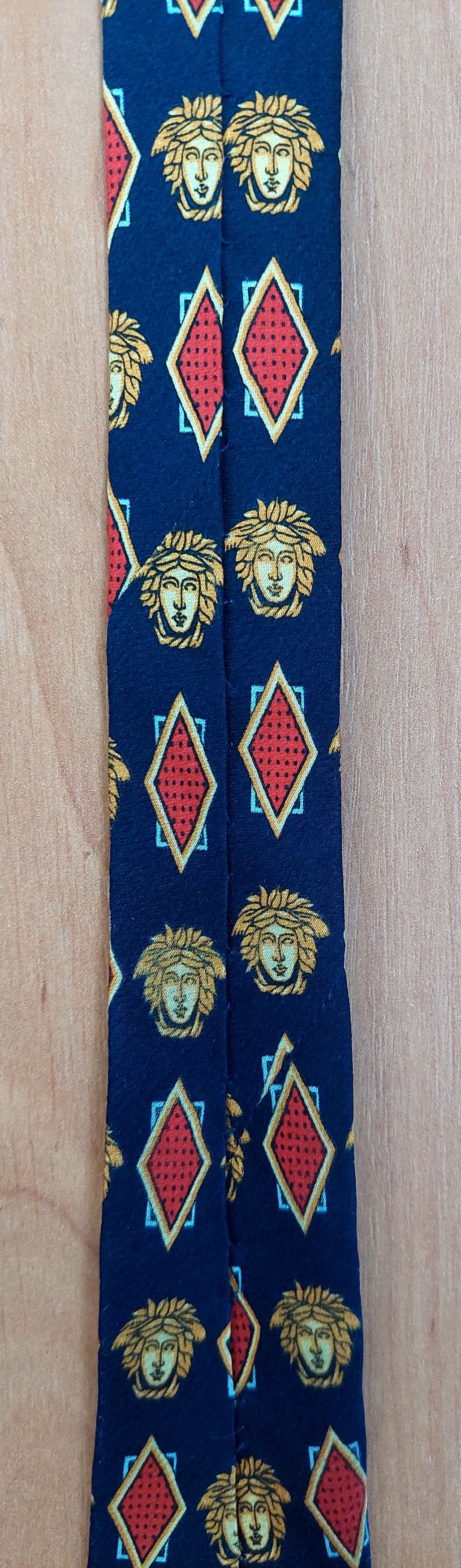 Versace Vintage Gianni Versace Medusa Silk Tie Navy Geometric 90s Size ONE SIZE - 22 Thumbnail
