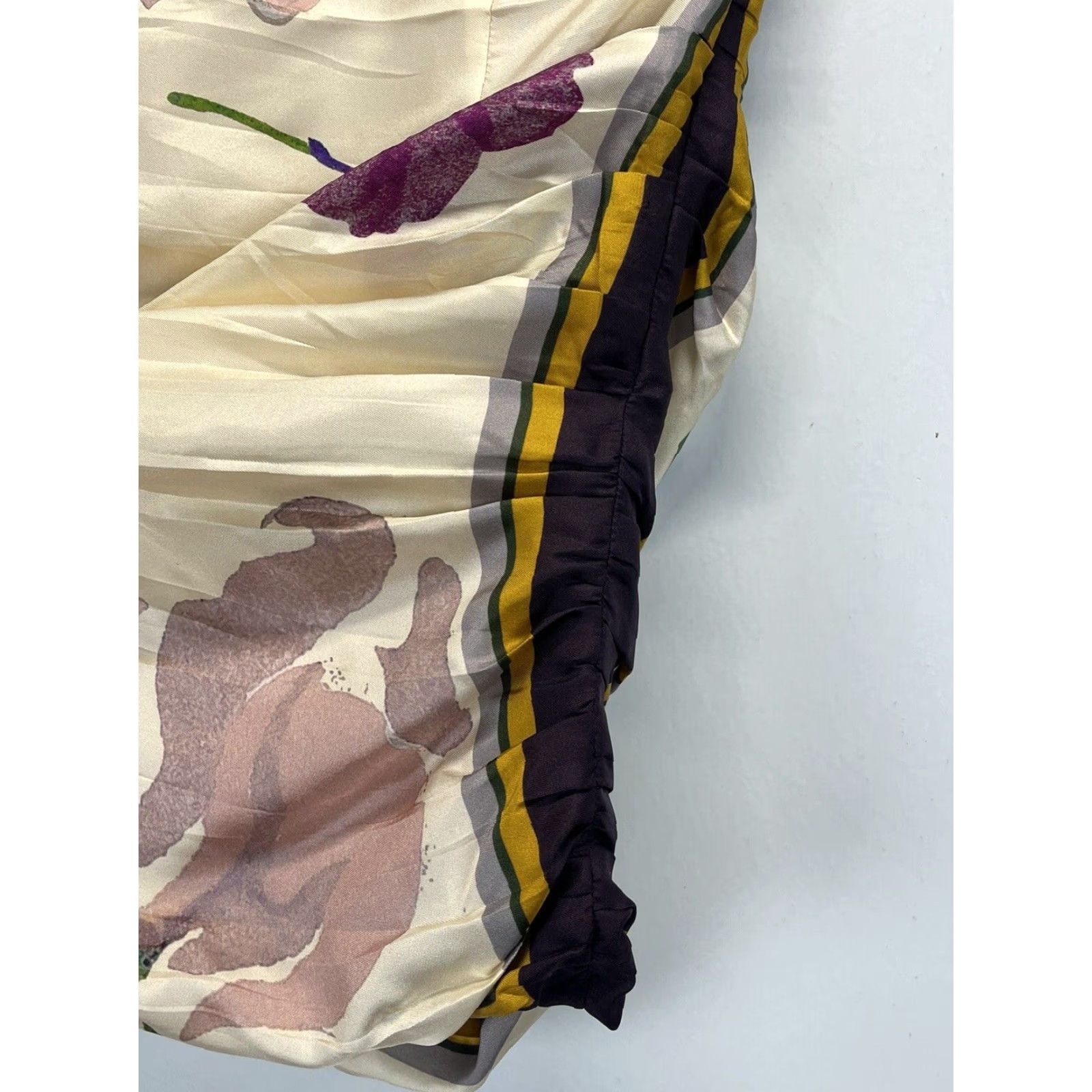 Zara ZARA Silk Floral Mini Skirt S Womens Small Multicolor Short Ruched Sides Zip Size 28" / US 6 / IT 42 - 3 Thumbnail