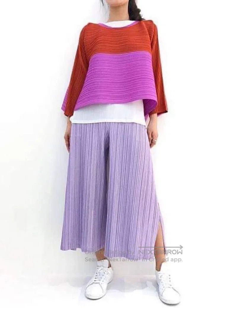 Issey Miyake Issey Miyake size:5 Purple Midi Skirt Size 22" - 1 Thumbnail