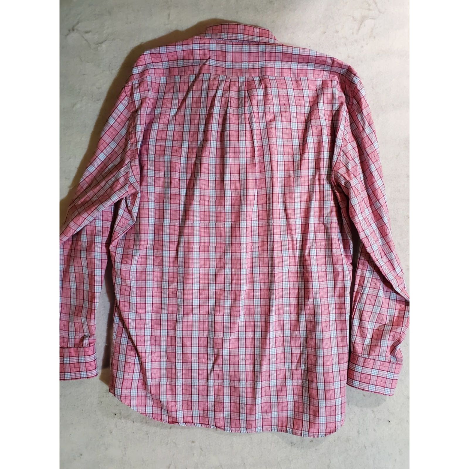 Peter Millar Peter Millar Signature Plaid Button-Up Dress Shirt Mens XL Pink/White Long Sleeve Casual Cotton Button-Down Collared Preppy Style Size 46R - 7 Thumbnail