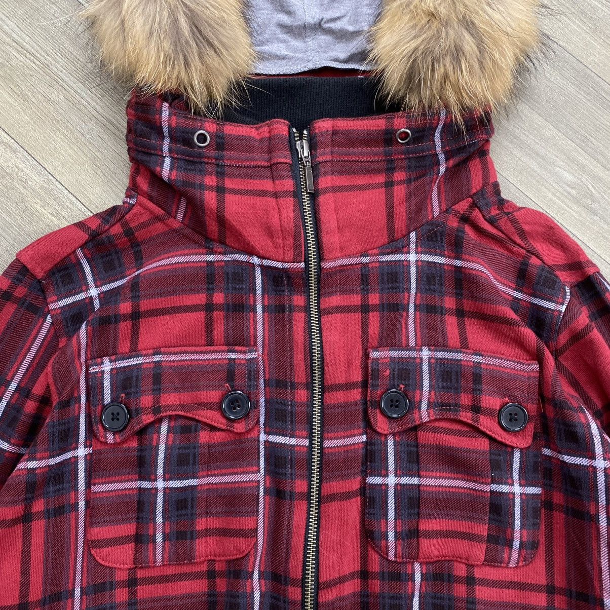 Le Grande Bleu (L.G.B.) 2000s Splendid Plaid Skulls Punk Rock Lgb Zip Fur Hoodie Y2K Size US M / EU 48-50 / 2 - 6 Thumbnail