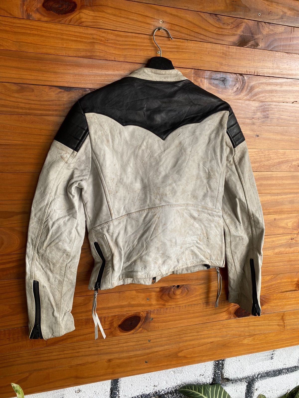Vintage Rich Master Y2 Leather Motorcycle Cream Black Café Racer Size US S / EU 44-46 / 1 - 13 Thumbnail