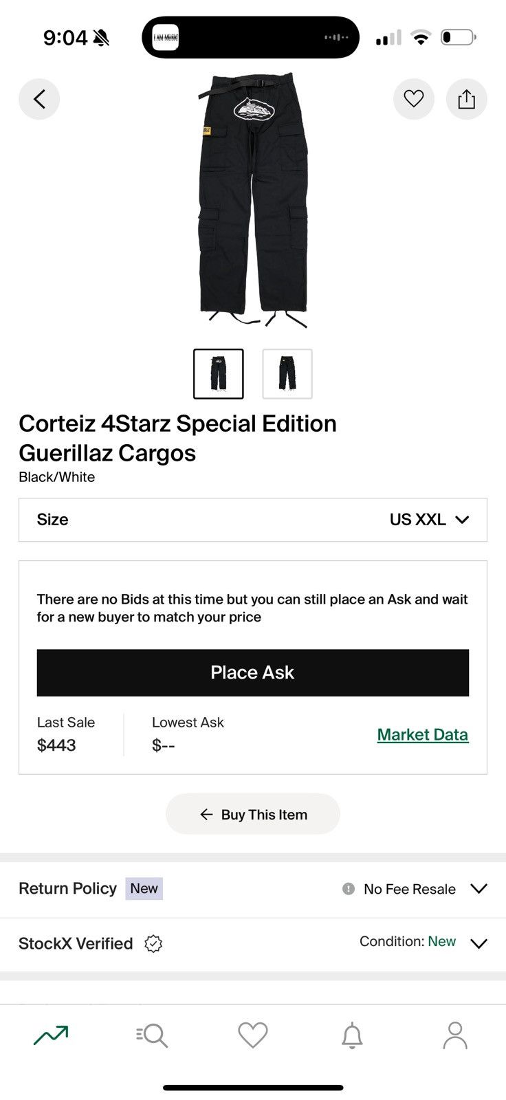 corteiz cargo pants white XXLサイズ