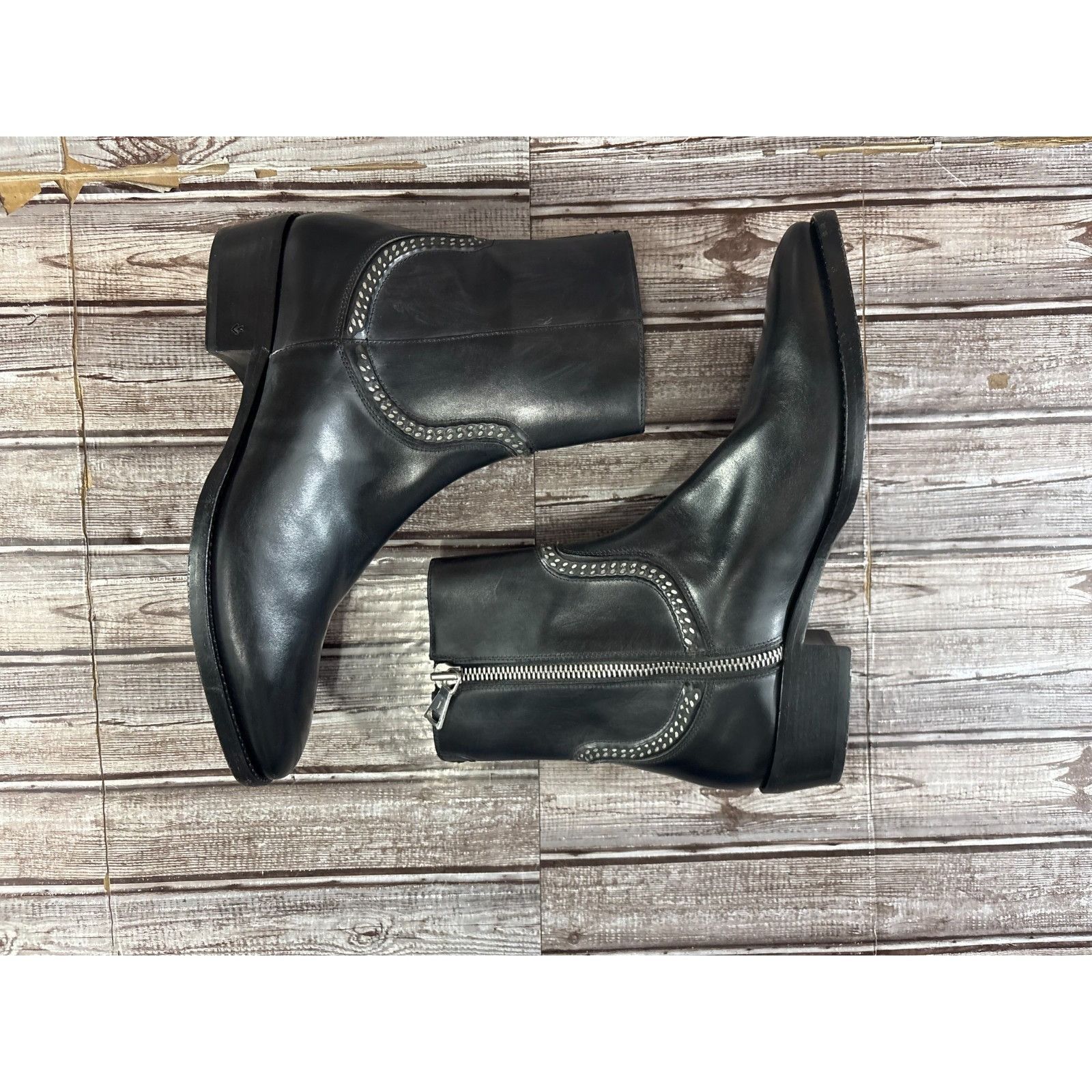 John Varvatos John Varvatos Collection Ludlow Chain Leather Boots Size 11 Size US 11 / EU 44 - 4 Thumbnail