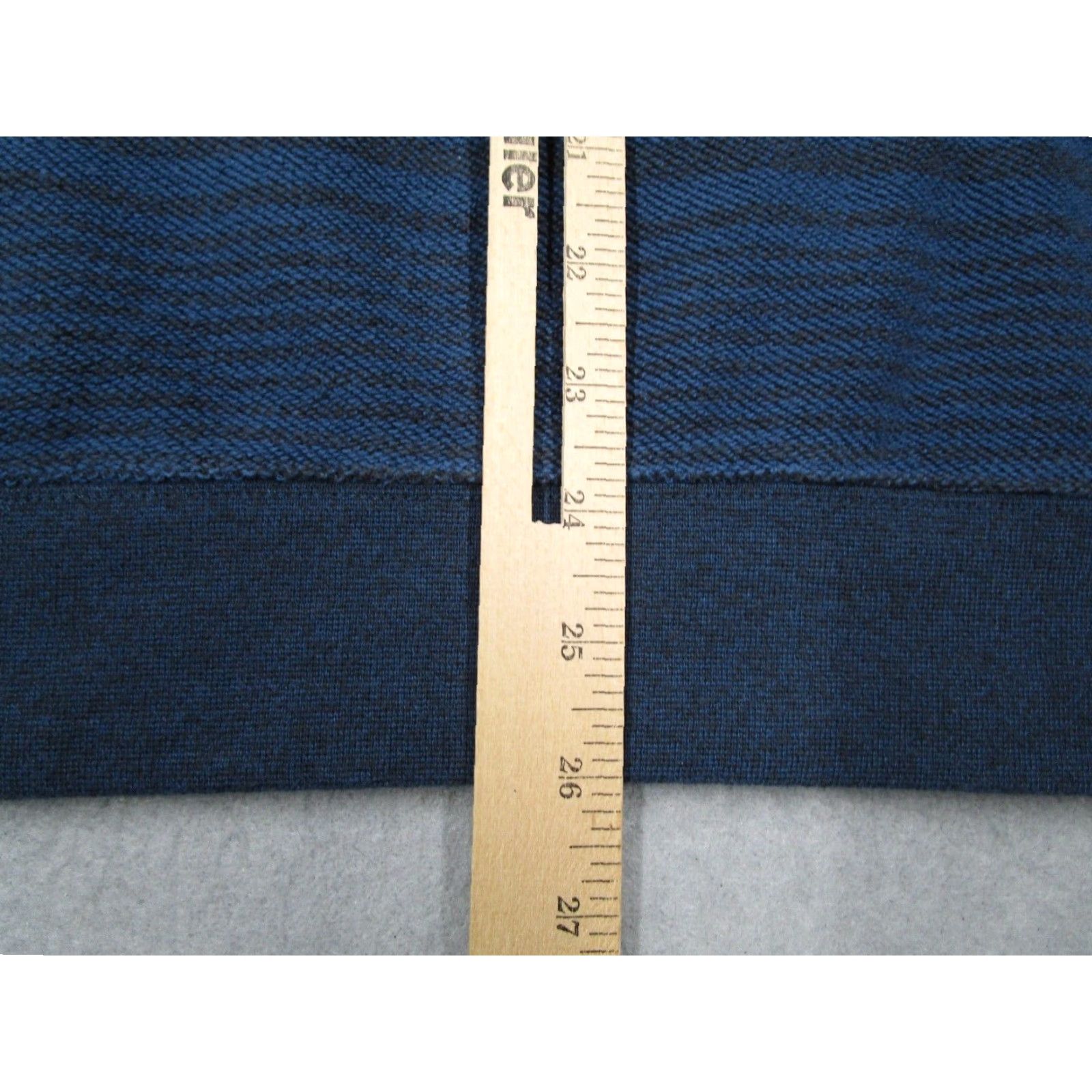 Vissla Vissla Hoodie Mens Medium Blue Striped Pullover Kangaroo Pocket Drawstring Knit Twill Cotton Polyester Logo All Seasons Hooded Size US M / EU 48-50 / 2 - 7 Thumbnail