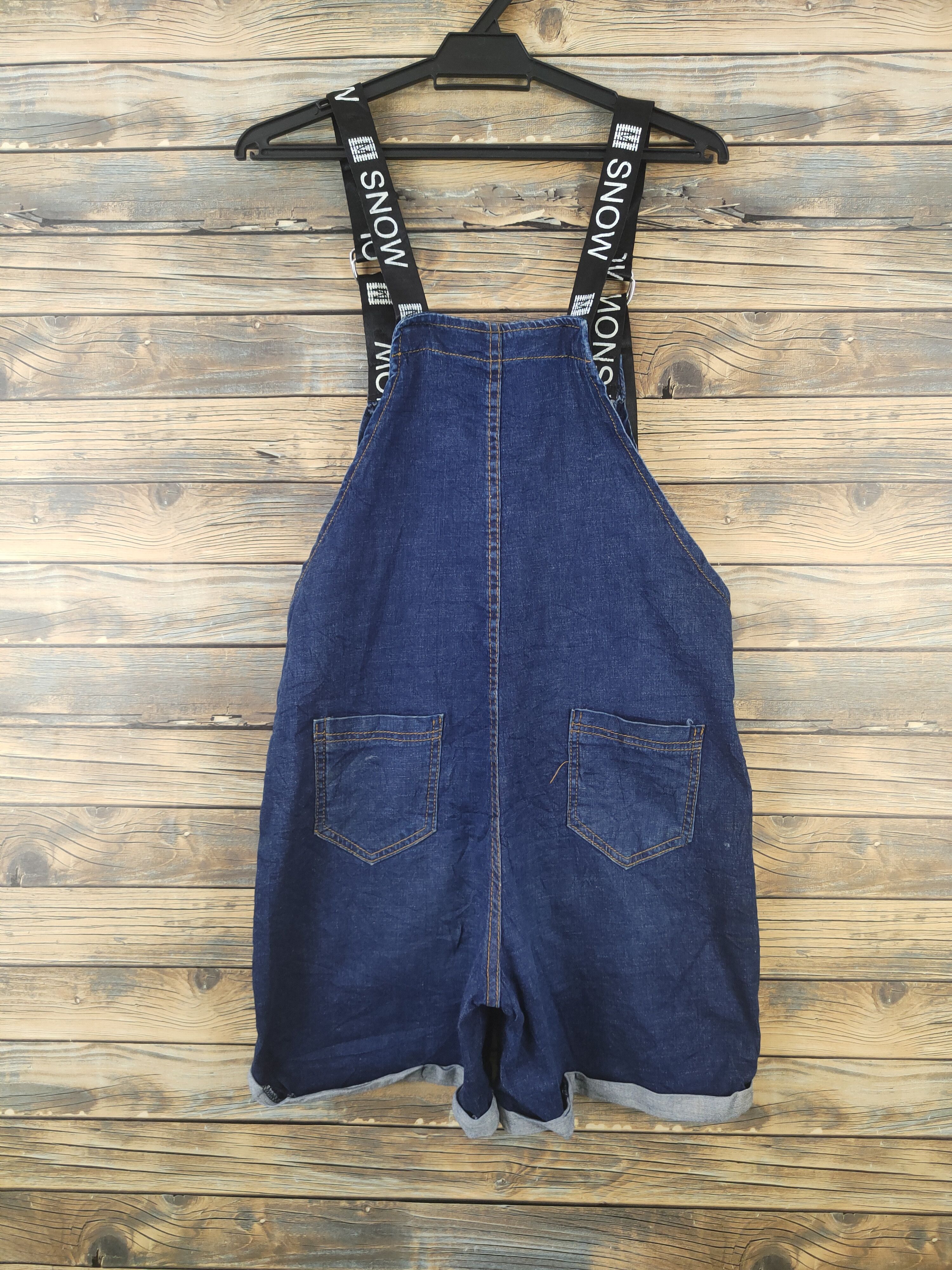 Japanese Brand × Vintage Vintage Japanese Brand Dark Blue Denim Shortall Jumpsuits Size 33" - 5 Thumbnail